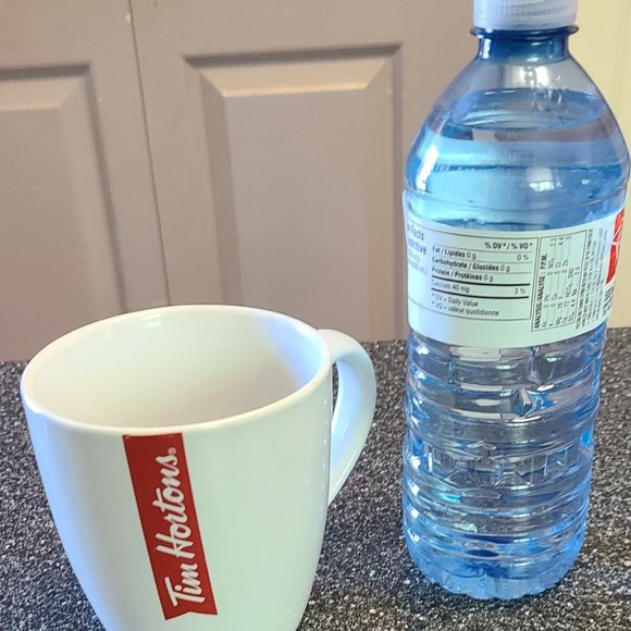 Tim Hortons Coffee White Red Ribbon Banner Mug Cup Limited Edition 2017 - Picture 1 of 3